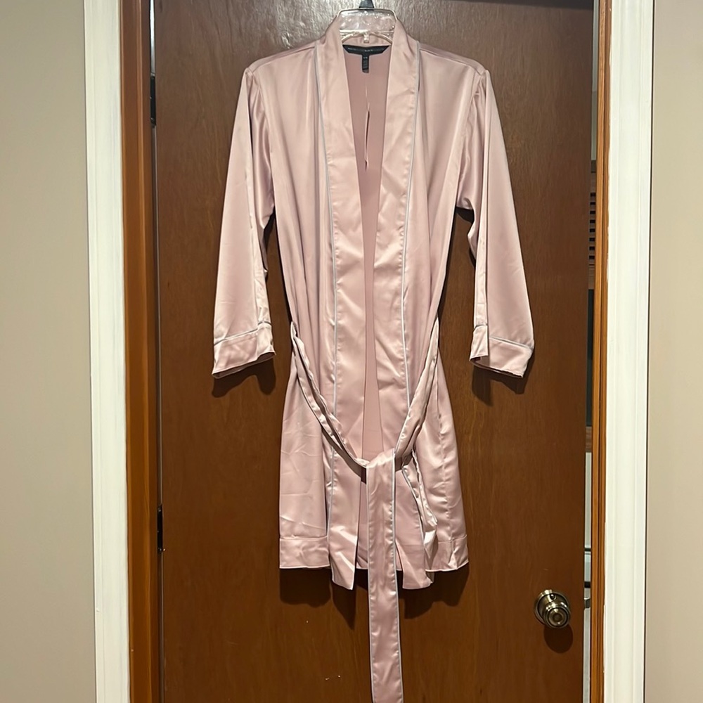 White House Black Market Satin Robe NWT